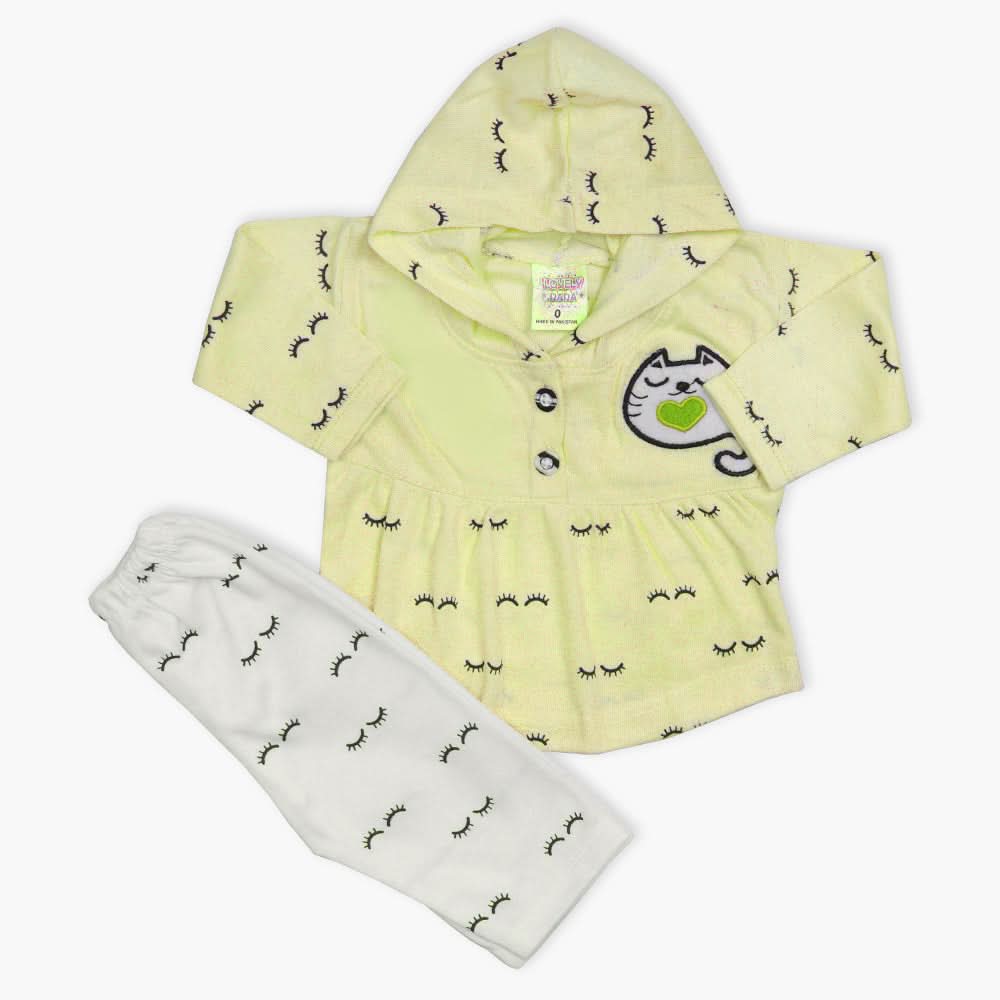 Newborn Girls Full Sleeves Suit - Lemon, Newborn Girls Winterwear, Chase Value, Chase Value