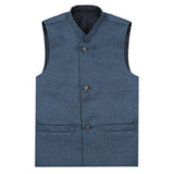 Boys Plain Waist Coat - Steel Blue, Boys Waistcoats, Chase Value, Chase Value