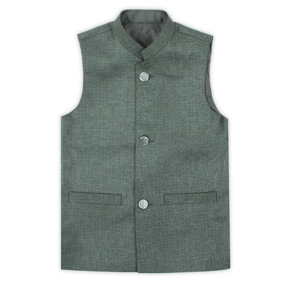 Boys Plain Waist Coat - Green, Boys Waistcoats, Chase Value, Chase Value