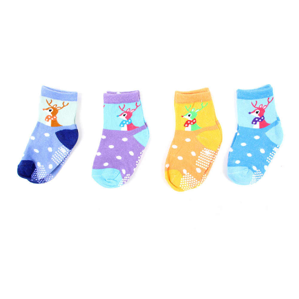Girls 4Pcs Silicon Socks - Multi-Color, Girls Socks, Chase Value, Chase Value