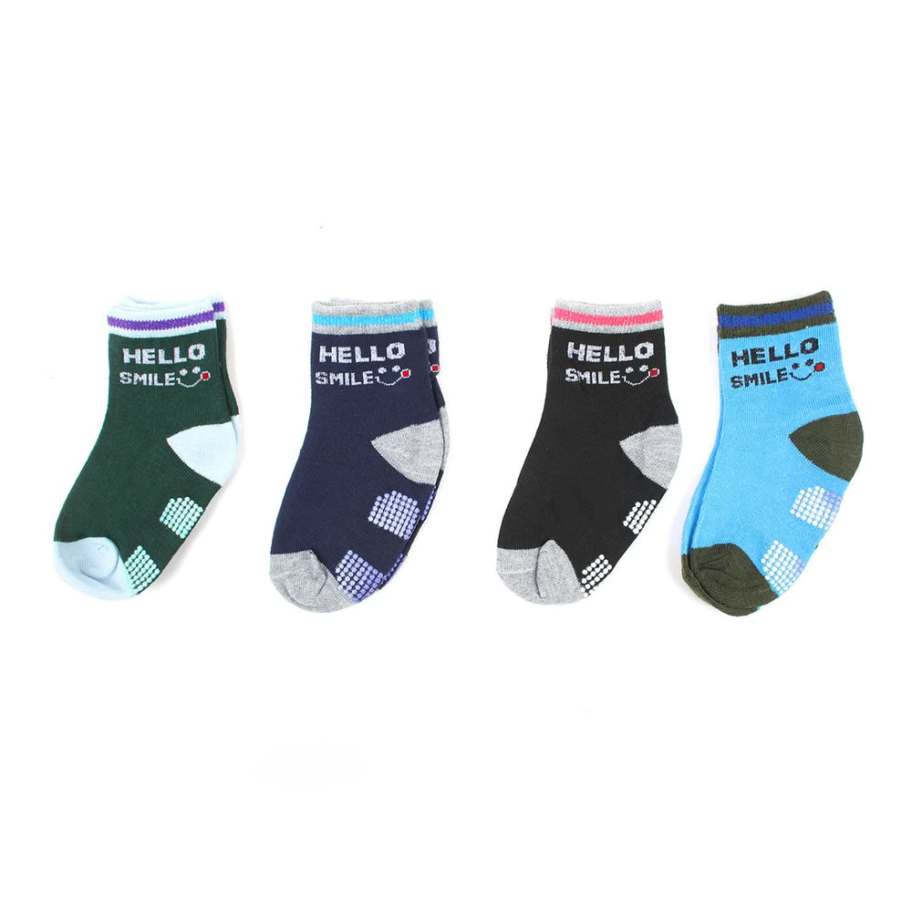 Boys 4Pcs Silicon Socks - Multi Color, Boys Socks, Chase Value, Chase Value