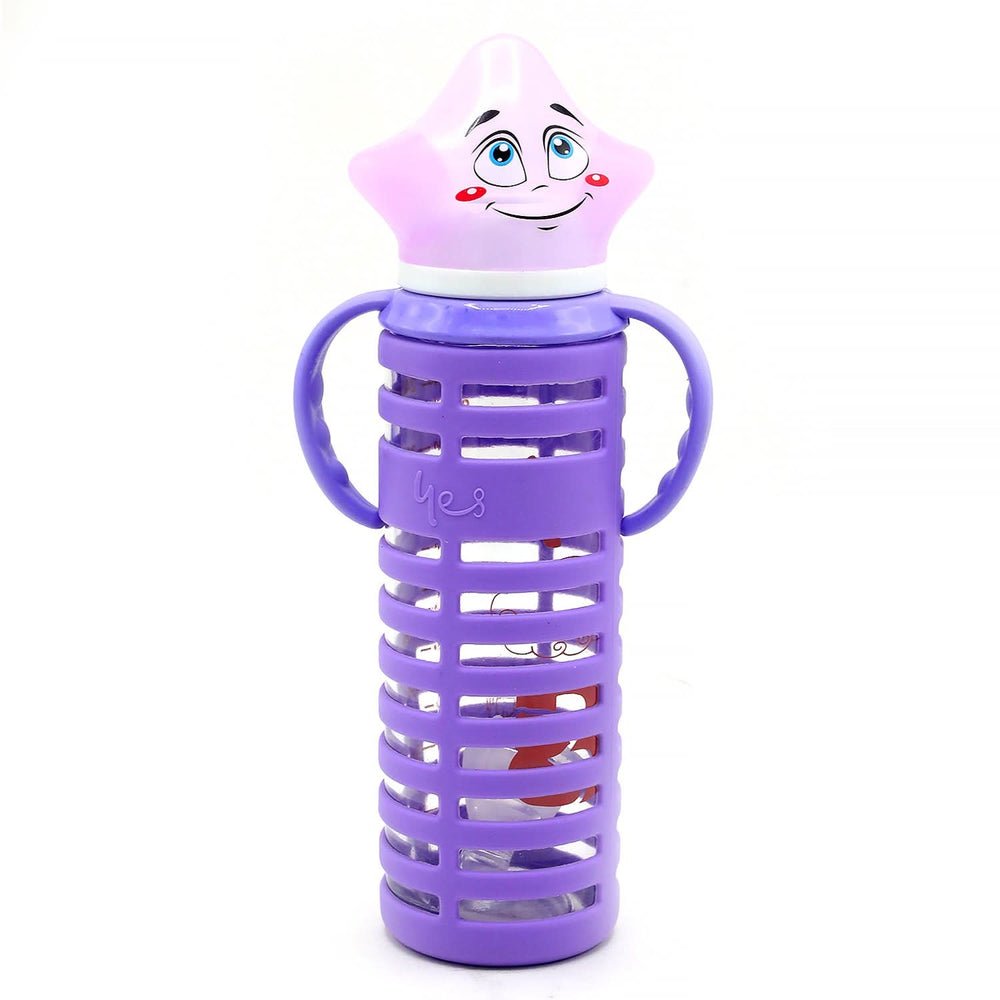Yes Glass Bottle 240ml - Purple, Feeding Supplies, Chase Value, Chase Value
