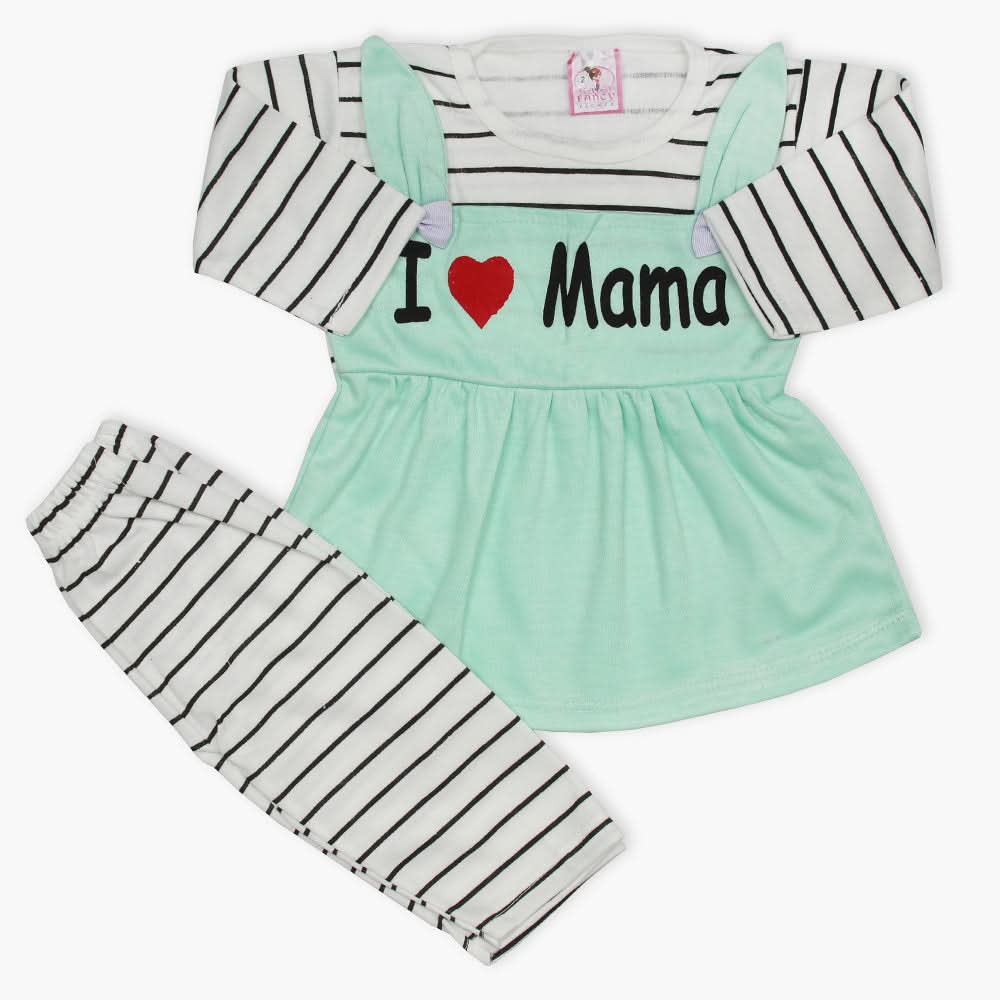 Newborn Girls Full Sleeves Suit - Green, Newborn Girls Winterwear, Chase Value, Chase Value