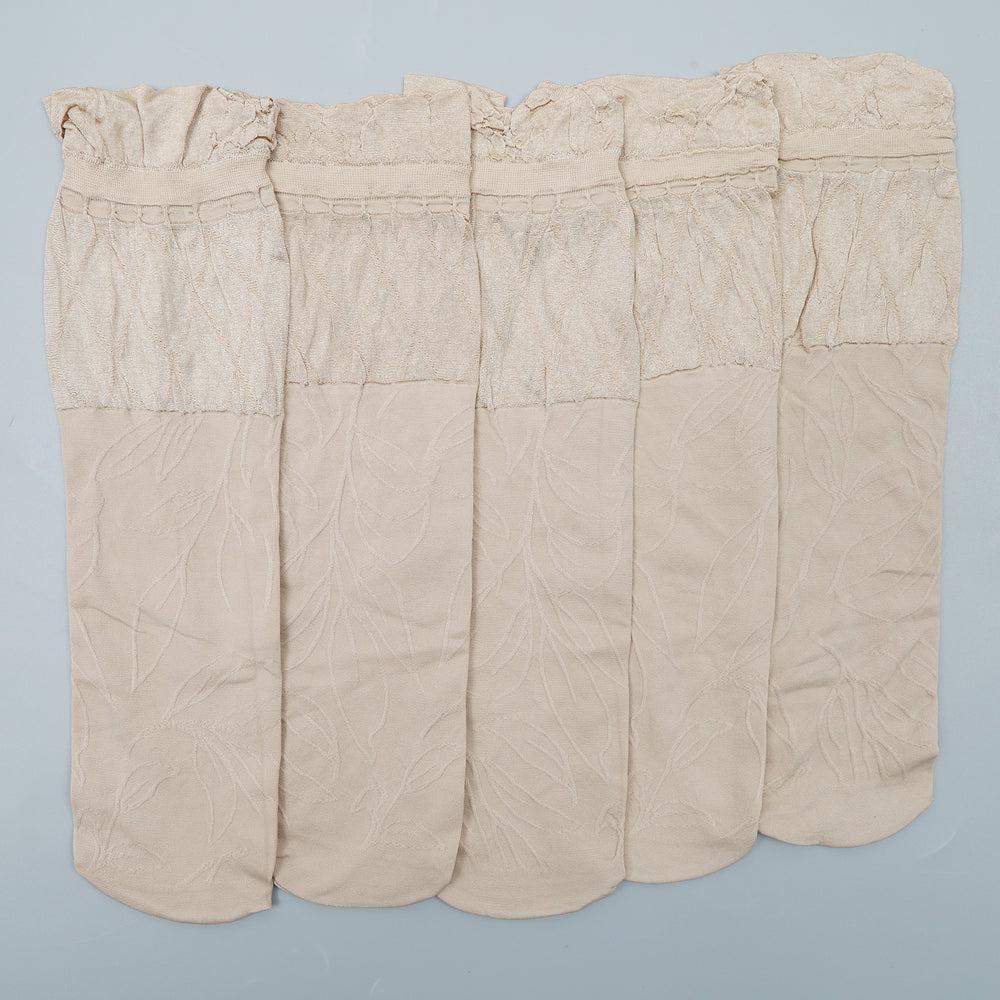 Women's 5Pc Plain Socks - Skin, Women Socks Stocking & Gloves, Chase Value, Chase Value