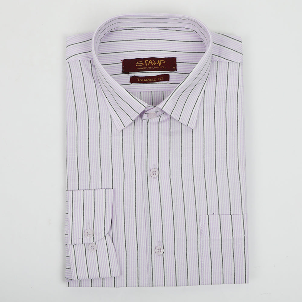 Men's Stamp Formal Stripe Shirt - Light Purple, Men's Shirts, Chase Value, Chase Value