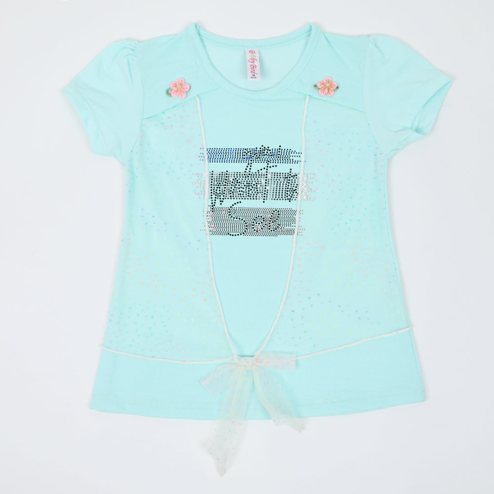 Girls Western Top - Cyan, Girls Tops, Chase Value, Chase Value