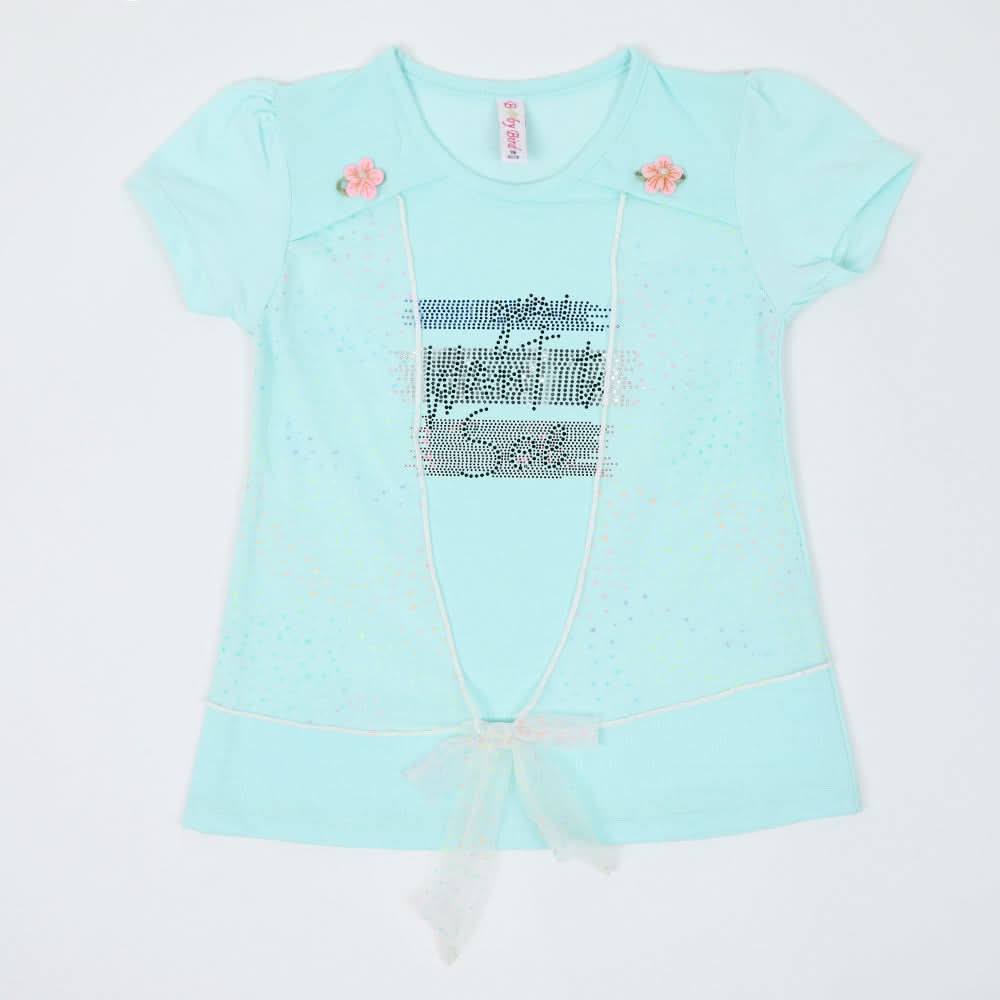 Girls Western Top - Cyan, Girls Tops, Chase Value, Chase Value