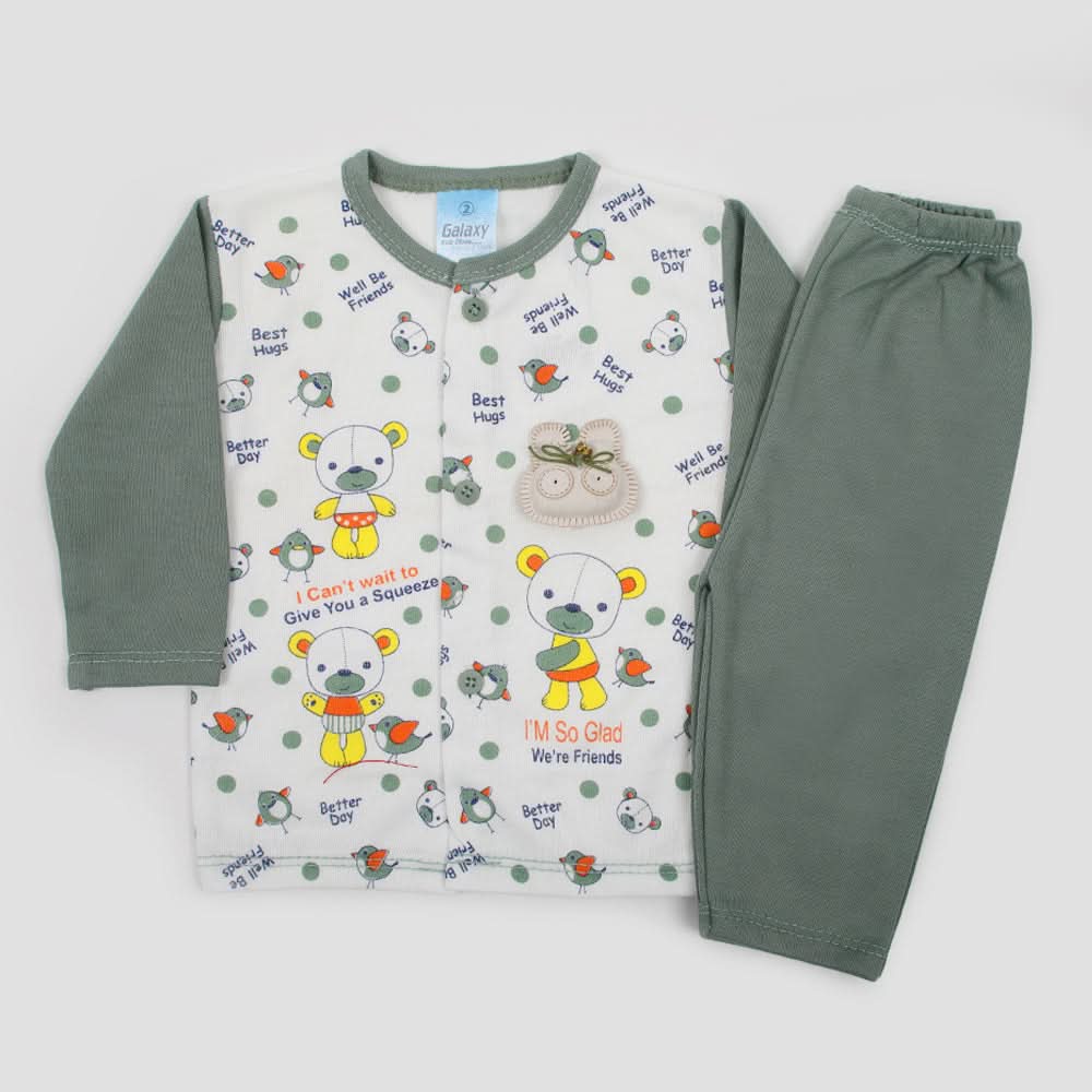Newborn Boys Full Sleeves Suit - Olive, Newborn Boys Sets & Suits, Chase Value, Chase Value