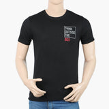 Men's Round Neck Half Sleeves Printed T-Shirt - Black, Men's T-Shirts & Polos, Chase Value, Chase Value