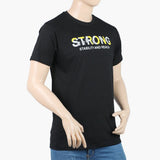 Men's Round Neck Half Sleeves Printed T-Shirt - Black, Men's T-Shirts & Polos, Chase Value, Chase Value