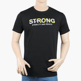 Men's Round Neck Half Sleeves Printed T-Shirt - Black, Men's T-Shirts & Polos, Chase Value, Chase Value