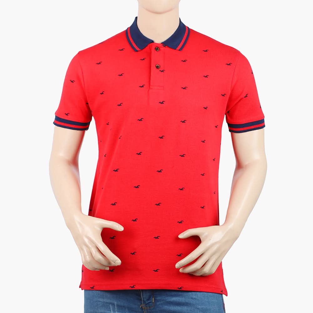 Men's Half Sleeves Polo T-Shirt - Red, Men's T-Shirts & Polos, Chase Value, Chase Value