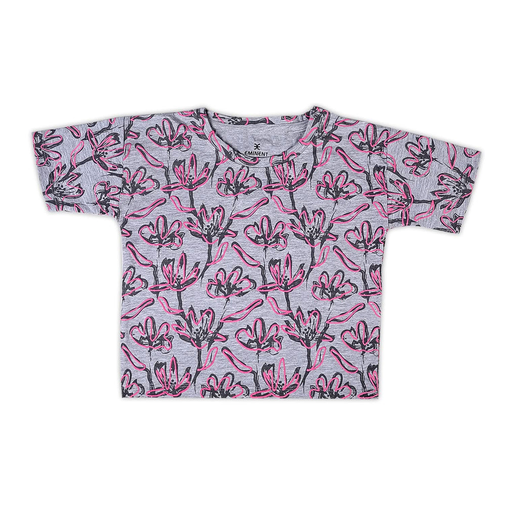 Eminent Girls Half Sleeves T-Shirt - Ash Grey, GirlsT-shirt, Eminent, Chase Value