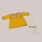 Girls Embroidered Shalwar Suit - Yellow, Girls Shalwar Kameez, Chase Value, Chase Value