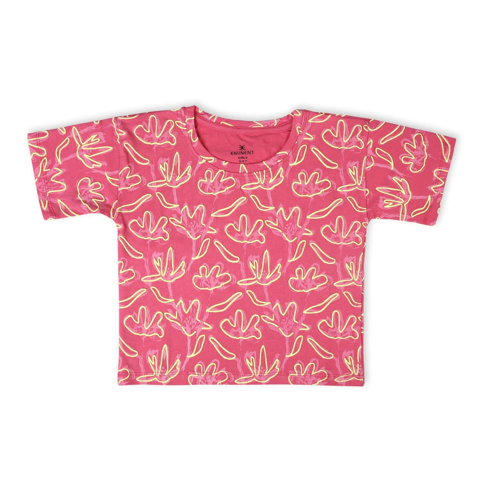 Eminent Girls Half Sleeves T-Shirt - Pink, GirlsT-shirt, Eminent, Chase Value