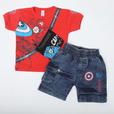 Newborn Boys Half Sleeves Suit - Red, Newborn Boys Sets & Suits, Chase Value, Chase Value