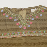 Girls Embroidered Shalwar Suit - Olive Green, Girls Shalwar Kameez, Chase Value, Chase Value