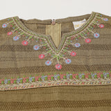 Girls Embroidered Shalwar Suit - Olive Green, Girls Shalwar Kameez, Chase Value, Chase Value