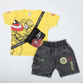 Newborn Boys Half Sleeves Suit - Yellow, Newborn Boys Sets & Suits, Chase Value, Chase Value