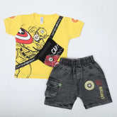 Newborn Boys Half Sleeves Suit - Yellow, Newborn Boys Sets & Suits, Chase Value, Chase Value