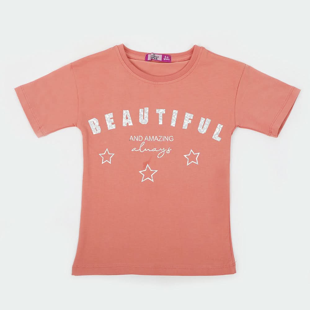 Eminent Girls Half Sleeves T-Shirt - Tea Pink, Girls T-Shirts, Eminent, Chase Value