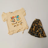 Girls Half Sleeves Skirt Suit - Fawn, Girls Suits, Chase Value, Chase Value