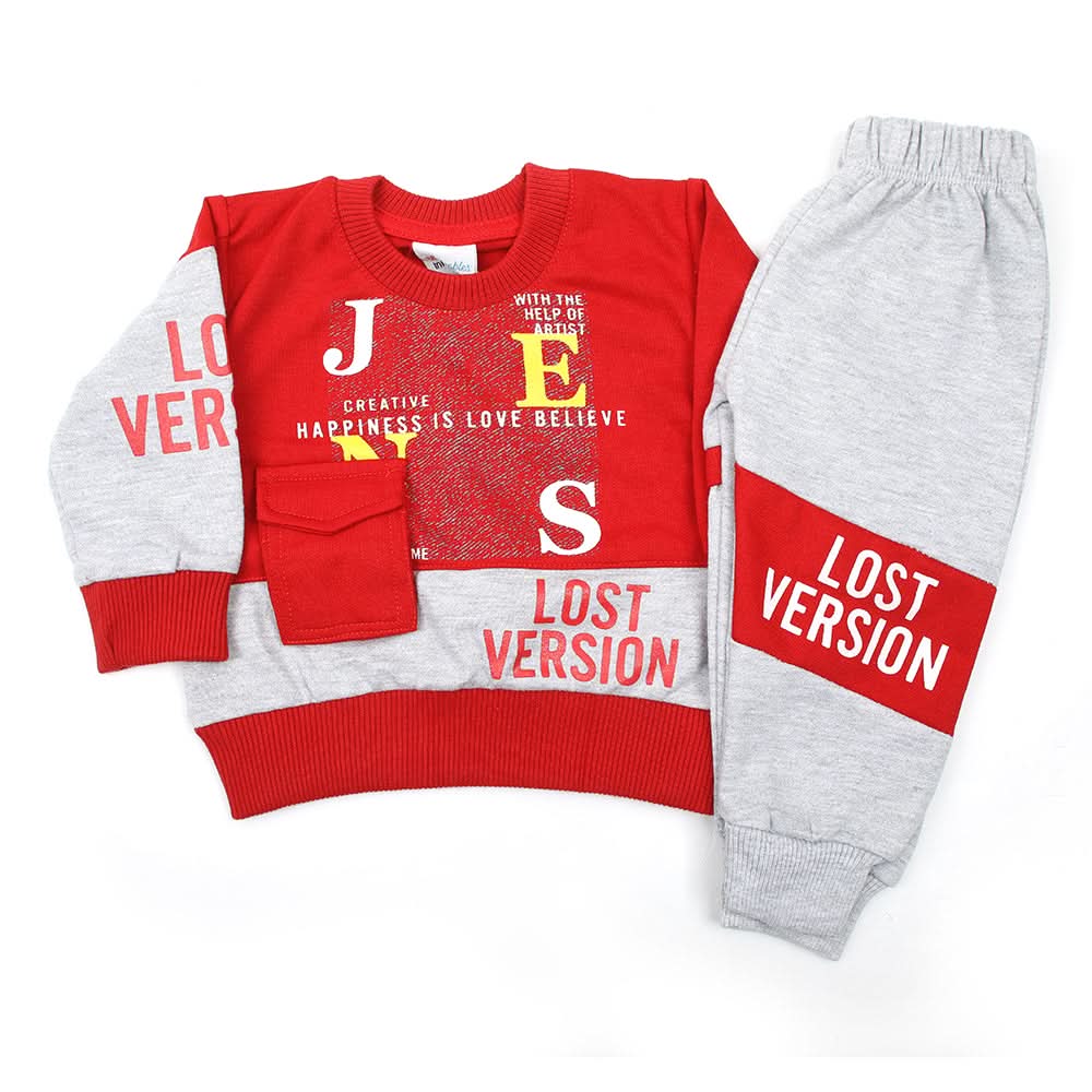 Newborn Boys Full Sleeves 2pcs Suit - Red, Newborn Boys Sets & Suits, Chase Value, Chase Value