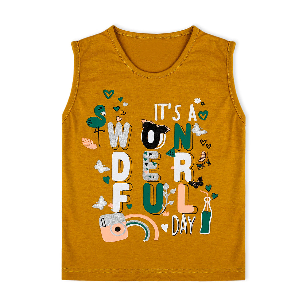 Valuable Girls Sando - Mustard, Girls T-Shirts, Chase Value, Chase Value