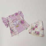 Girls Half Sleeves Skirt Suit - Purple, Girls Suits, Chase Value, Chase Value