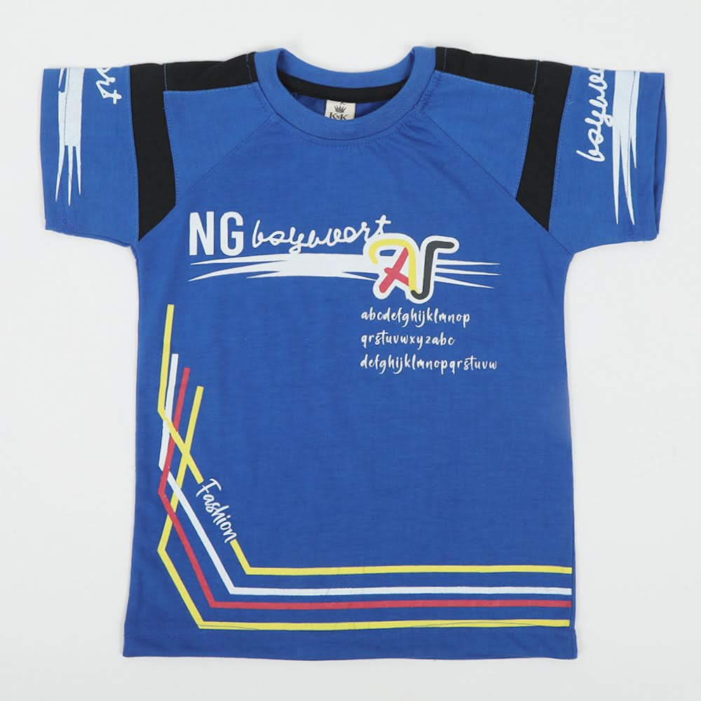 Boys Half Sleeves T-Shirt - Blue, Boys T-Shirts, Chase Value, Chase Value