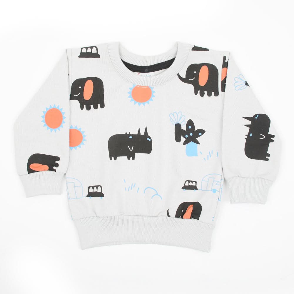 Newborn Boys Full Sleeves T-Shirt - Grey, Newborn Boys Shirts & T-Shirts, Chase Value, Chase Value