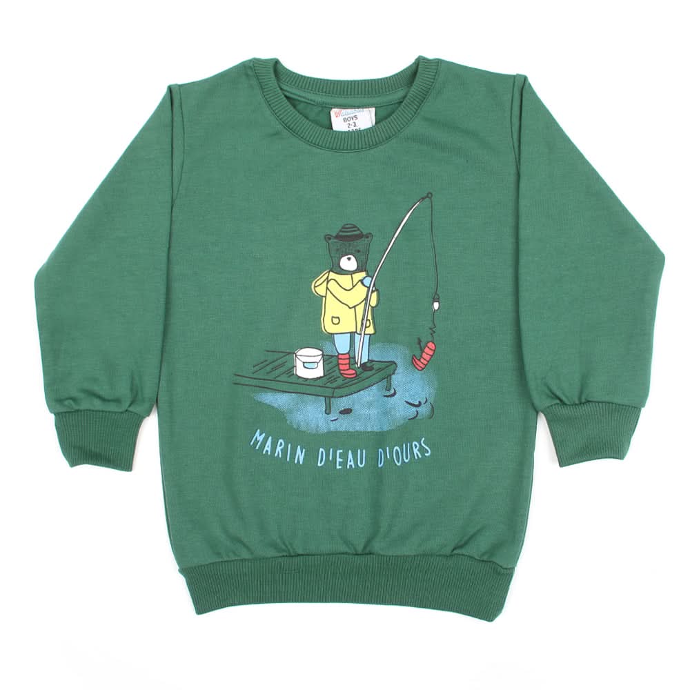 Boys Full Sleeves SweatShirt - Green, Boys Hoodies & Sweat Shirts, Chase Value, Chase Value