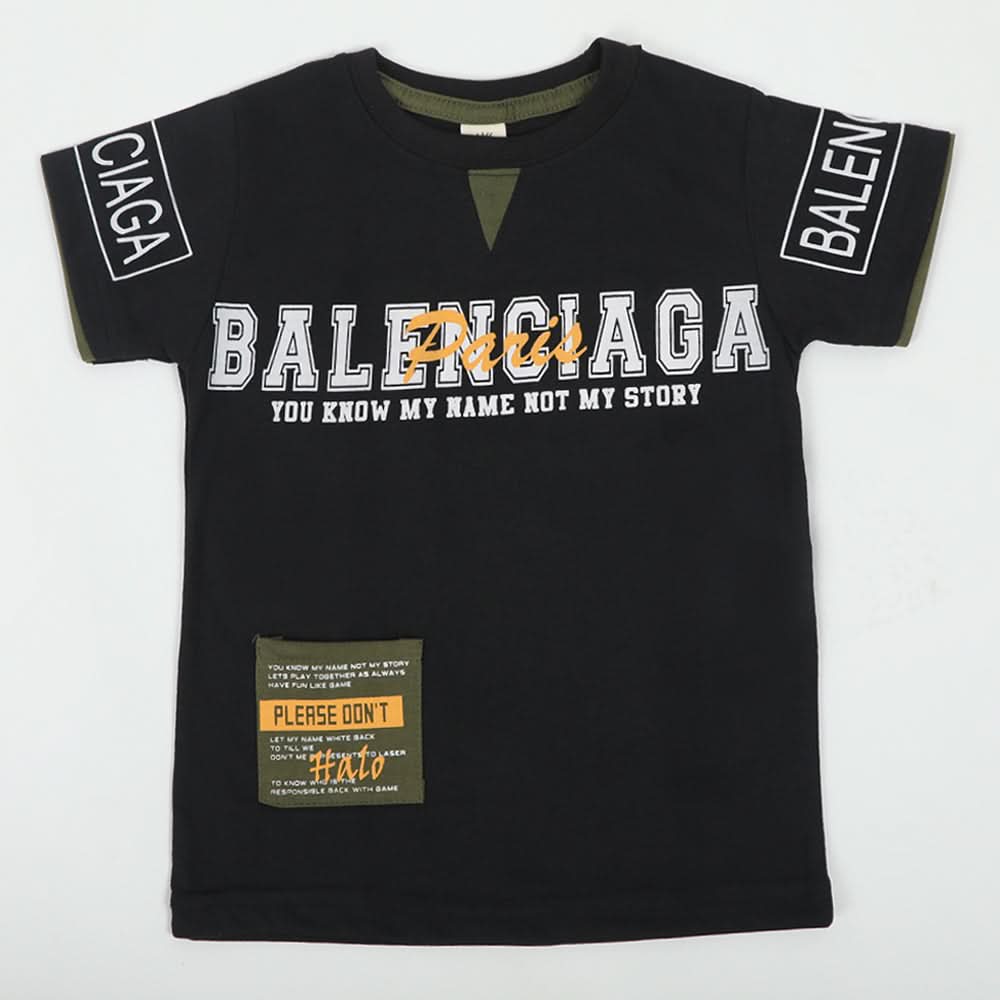 Boys Half Sleeves T-Shirt - Black, Boys T-Shirts, Chase Value, Chase Value