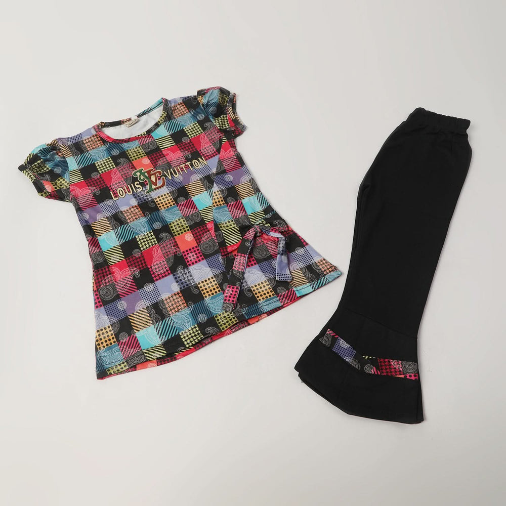 Girls Tight Half Sleeves Suit - Black, Girls Suits, Chase Value, Chase Value