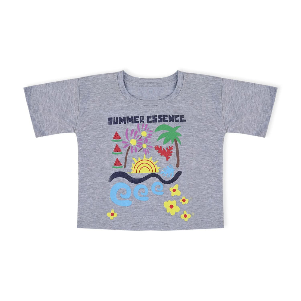 Eminent Girls Half Sleeves T-Shirt - Ash Grey, Girls T-Shirts, Eminent, Chase Value