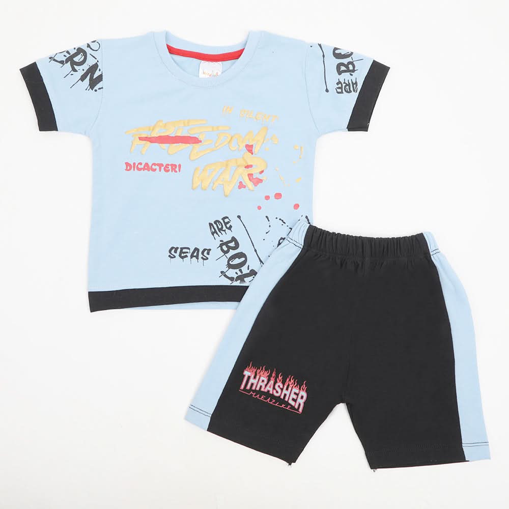 Newborn Boys Short Suit - Sky Blue, Newborn Boys Sets & Suits, Chase Value, Chase Value