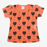 Newborn Girls T-Shirt - Peach, Newborn Girls T-Shirts, Chase Value, Chase Value
