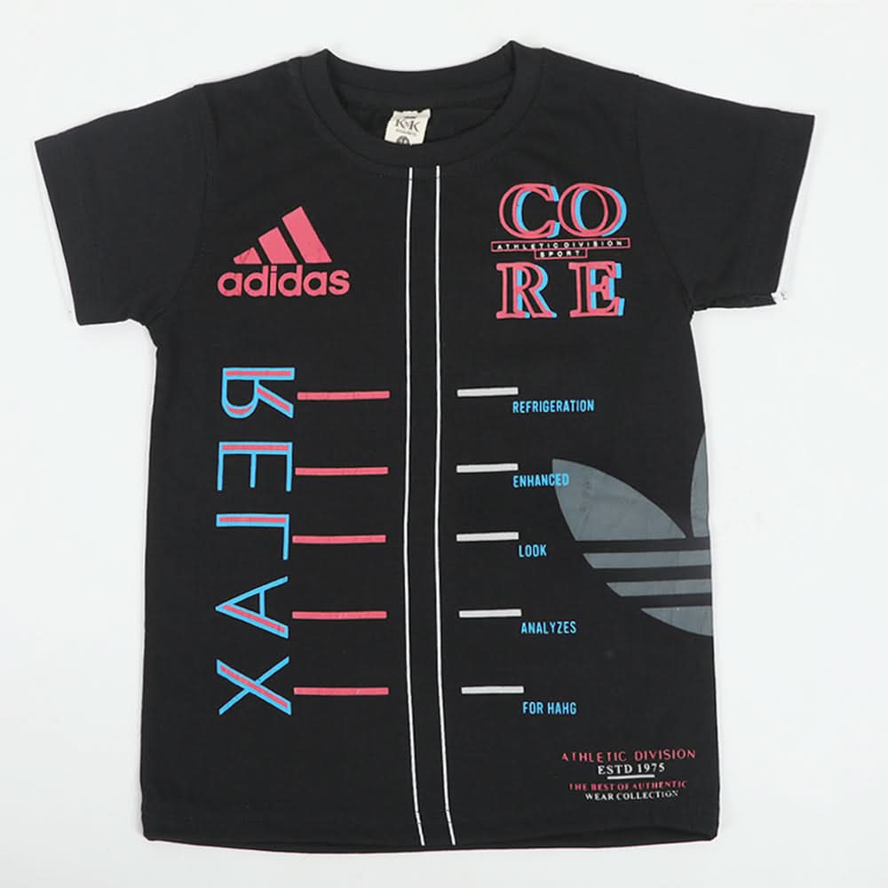 Boys Half Sleeves T-Shirt - Black, Boys T-Shirts, Chase Value, Chase Value