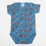 Newborn Boys Half Sleeves Body Romper - Steel Blue, Newborn Boys Rompers, Chase Value, Chase Value