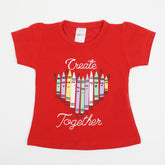Newborn Girls T-Shirt - Red, Newborn Girls T-Shirts, Chase Value, Chase Value