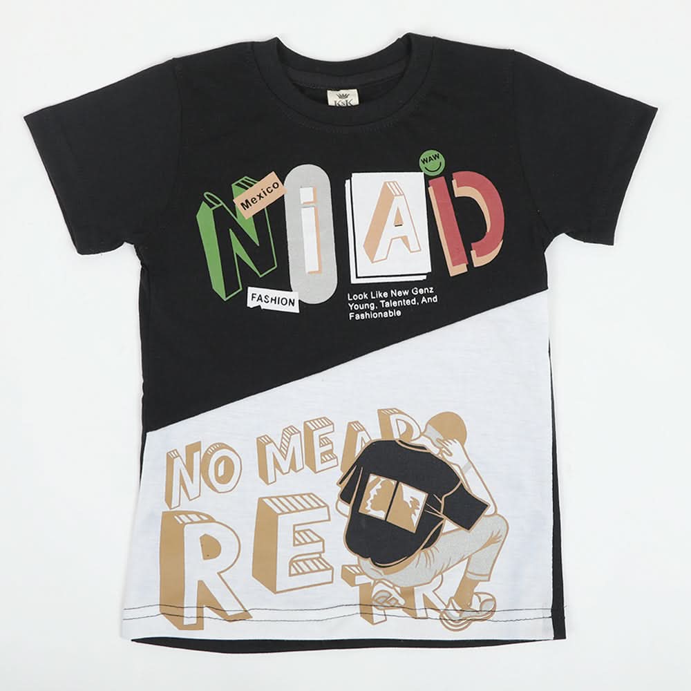 Boys Half Sleeves T-Shirt - Black, Boys T-Shirts, Chase Value, Chase Value