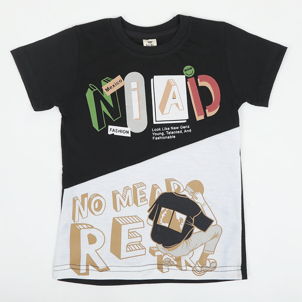 Boys Half Sleeves T-Shirt - Black, Boys T-Shirts, Chase Value, Chase Value