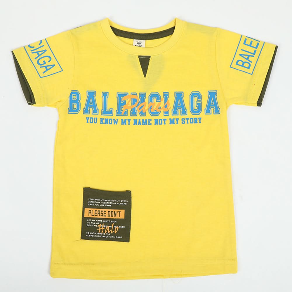 Boys Half Sleeves T-Shirt - Yellow, Boys T-Shirts, Chase Value, Chase Value
