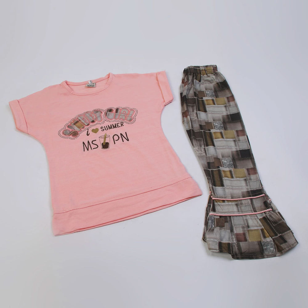 Girls Tight Half Sleeves Suit - Pink, Girls Suits, Chase Value, Chase Value