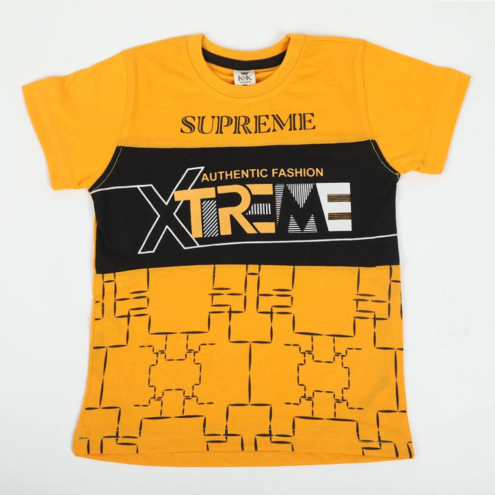 Boys Half Sleeves T-Shirt - Mustard, Boys T-Shirts, Chase Value, Chase Value