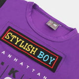 Newborn Boys Half Sleeves Suit - Purple, Newborn Boys Sets & Suits, Chase Value, Chase Value