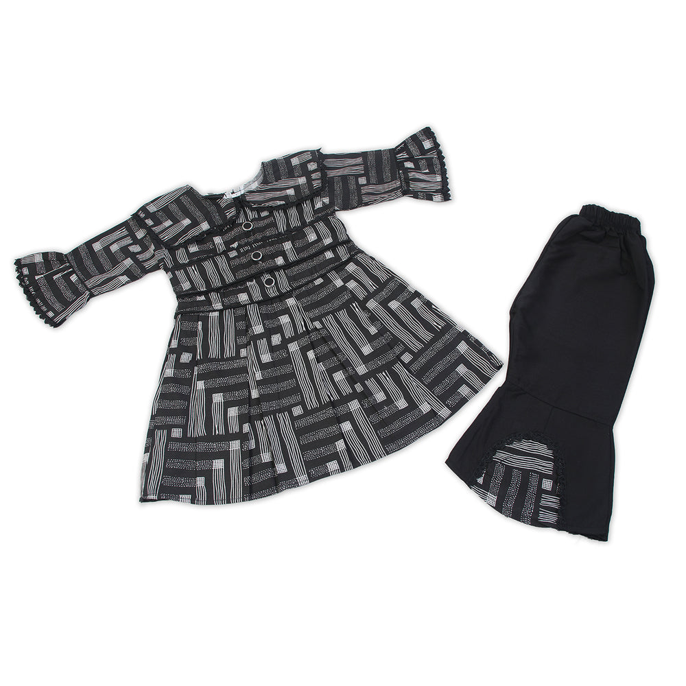 Girls Embroidered Shalwar Suit - Black, Girls Shalwar Kameez, Chase Value, Chase Value