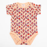 Newborn Girls Half Sleeves Body Romper - Peach, Newborn Girls Rompers, Chase Value, Chase Value