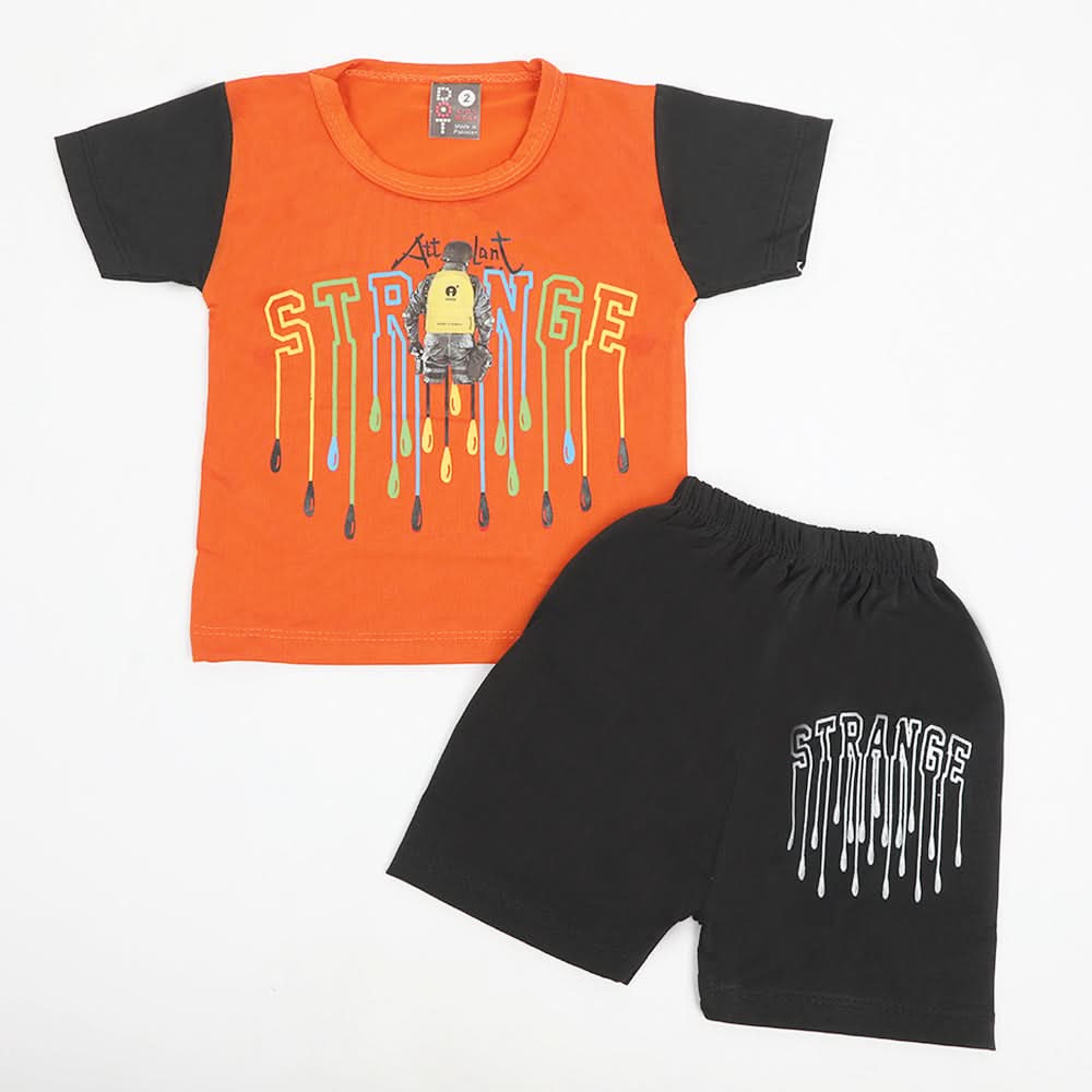 Newborn Boys Half Sleeves Suit - Orange, Newborn Boys Sets & Suits, Chase Value, Chase Value