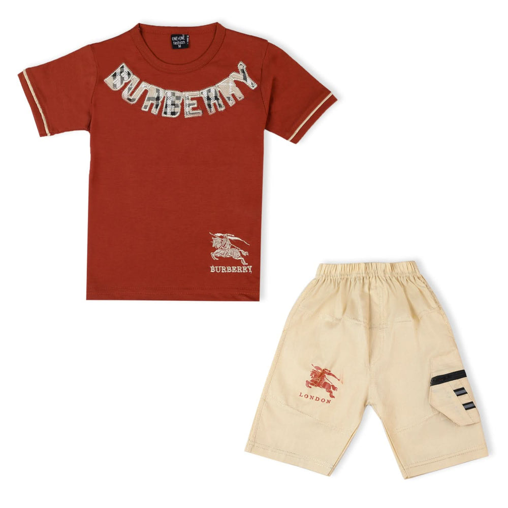 Boys Half Sleeves Suit - Brown, Boys Sets & Suits, Chase Value, Chase Value